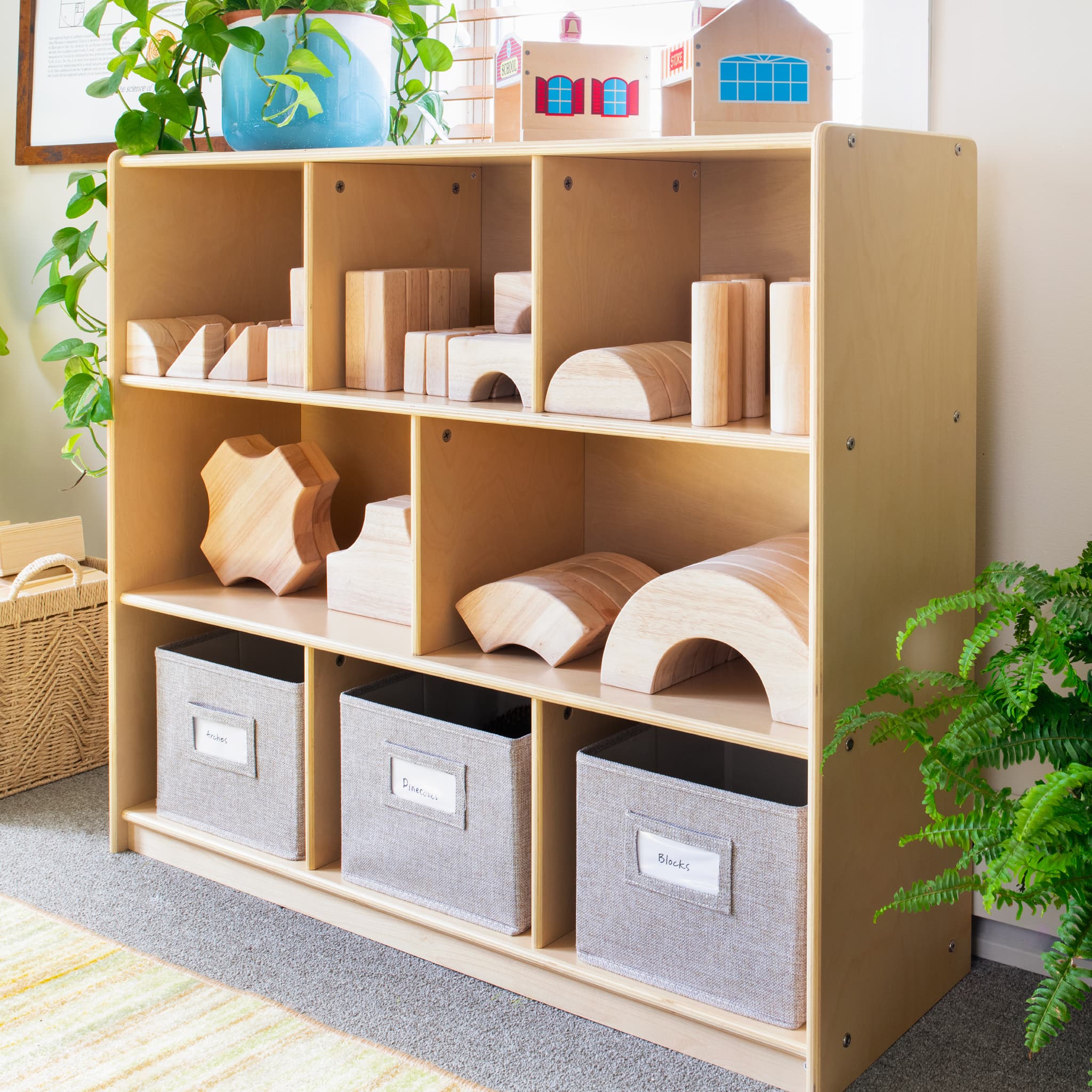 EdQ 3-Shelf 8-Compartment Storage with Bins - 36