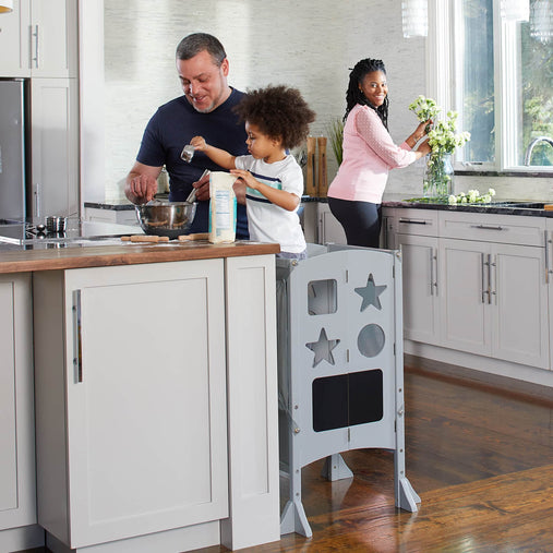 G97323 Classic Kitchen Helper Stool Gray  Lifestyle Main 2021 | Gray