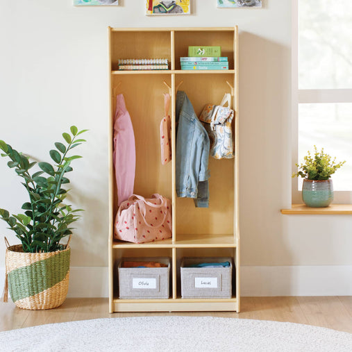 G80415 EdQ 2-Section Locker with Bench Natural Env 1467 Front | Natural