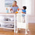 G97341 Contemporary Kitchen Helper Stool Ivory Lifestyle Main | Ivory