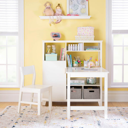 G76811 MSL&L Media System with Desk White Env 1 | Creamy White
