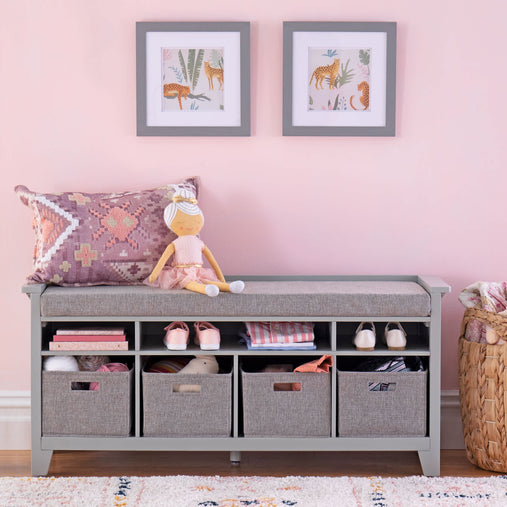 G76902 Gray Storage Bench Environmental 1Crop | Gray