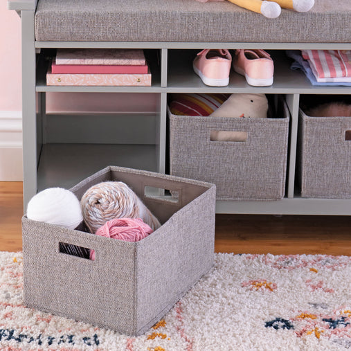 G76902 Gray Storage Bench Environmental 3 Detail | Gray