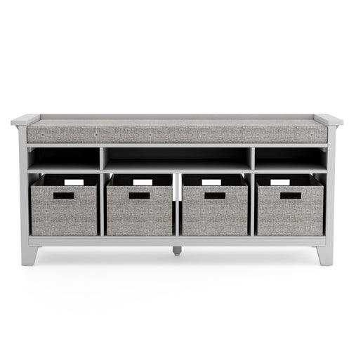G76902 Martha Stewart Living and Learning Kids' Storage Bench Gray Front | Gray