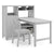 G76911 Martha Stewart Living and Learning Kids' Media System with Desk Extension Gray Quarter with Chair | Gray