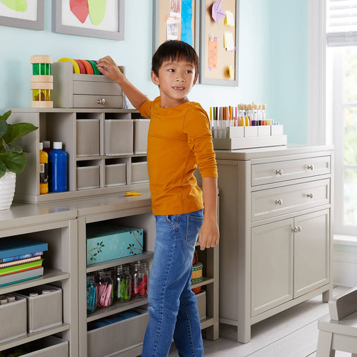 G77202 Martha Stewart Crafting Kids Double Open Storage Gray Lifestyle 1 | Gray