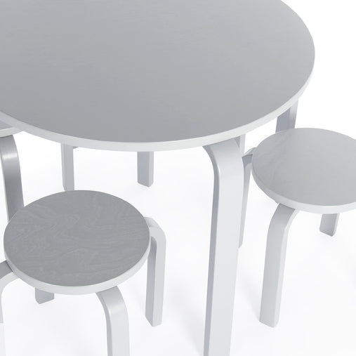 G81047 Nordic Table and Chairs Set Gray Product Angled Top Table | Gray