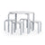 G81047 Nordic Table and Chairs Set Gray Product Front Full Set | Gray