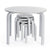 G81047 Nordic Table and Chairs Set Gray Product Stacked Chairs under Table | Gray