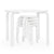G81048 Nordic Table and Chair Set White Table & Stacked Chairs | White