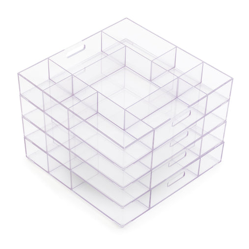 300579 Loose Parts Stackable Tray Clear Silo 2 Stacked | Clear
