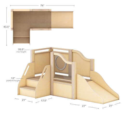G97112 EdQ Toddler Up Down and All Around Loft Natural dimensions B | Natural