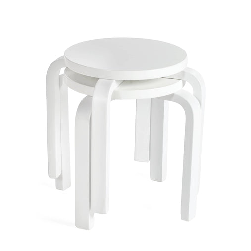 G82043 Nordic Stools Set of 2 White Silo 2 2-Stacked | White