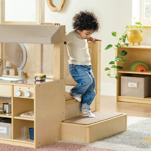 G97110 EdQ Toddler Kitchen Loft Natural Lifestyle 7074 | Natural
