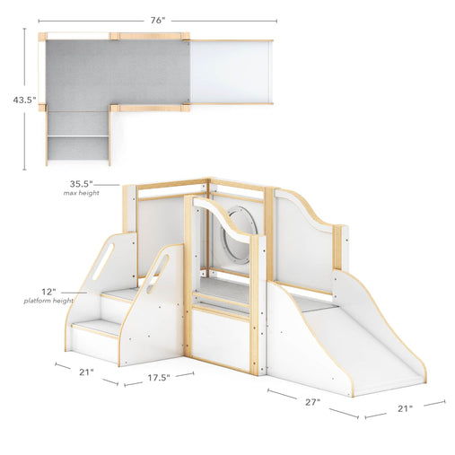 G97113 EdQ Toddler Up Down and All Around Loft White dimensions B | White
