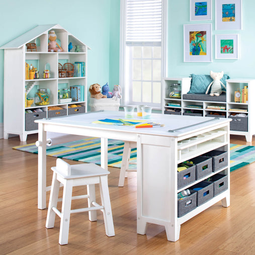 G76809  Art Table Environmental White | Linen White