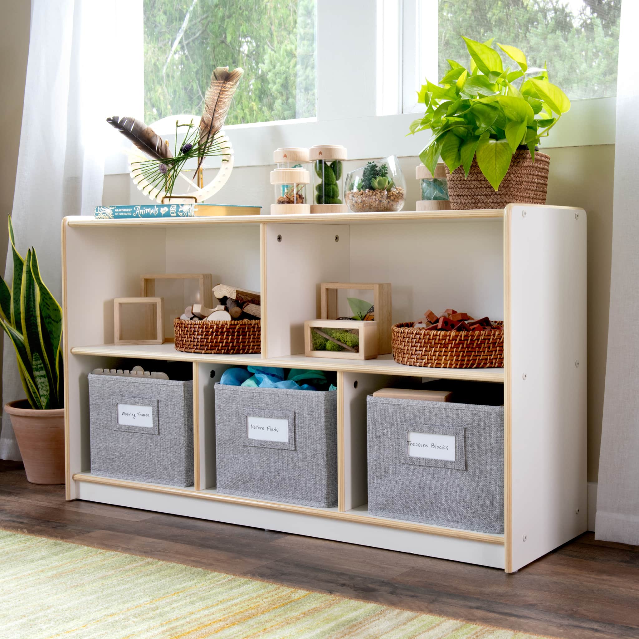EdQ 2-Shelf 5-Compartment Storage with Bins - 24