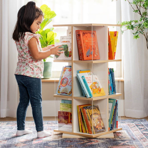 G80228 EdQ Rotating Bookshelf White Lifestyle 2212 | White
