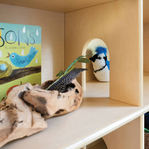G80329 EdQ Dollhouse Bookcase Natural Env 3192 | Natural