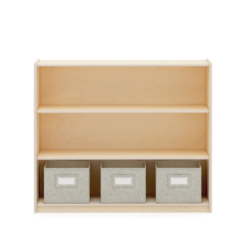 G80314 EdQ Essentials Three Shelf Open Storage Natural Front-1 | Natural