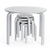 G81047 Nordic Table and Chairs Set Gray Product Stacked Chairs under Table | Gray