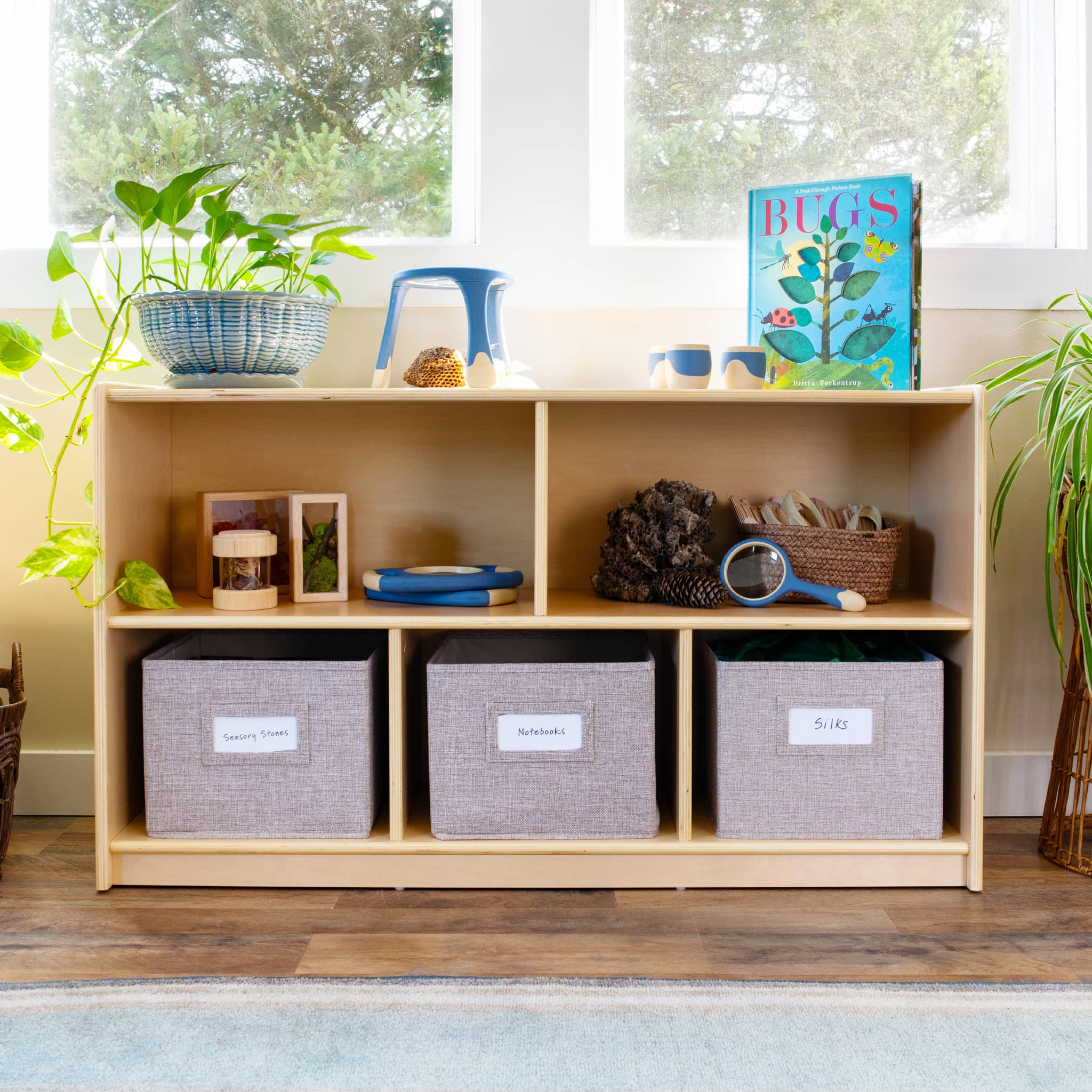 EdQ 2-Shelf 5-Compartment Storage with Bins - 24