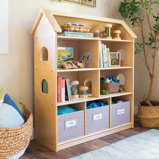 G80329 EdQ Dollhouse Bookcase Natural Env 3180 | Natural