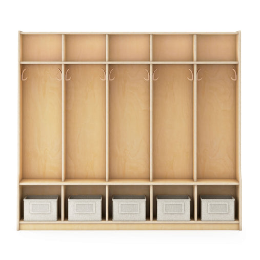 G80417 EdQ 5-Section Locker with Bench Natural Silo 2 Front | Natural