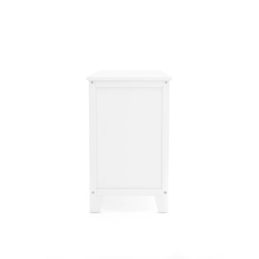 G76804 Martha Stewart Living and Learning Kids' Low Bookcase White Side | Linen White