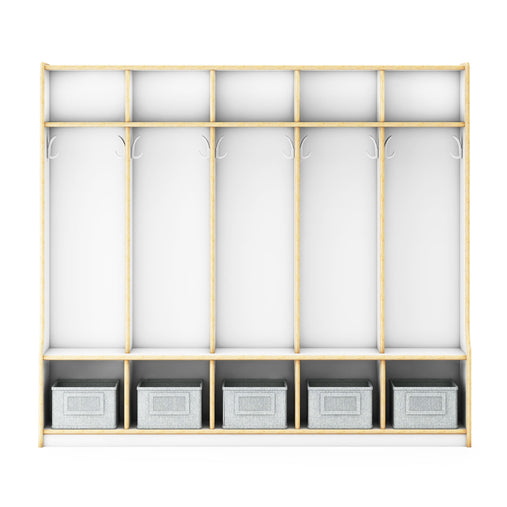 G80416 EdQ 5-Section Locker with Bench White Silo 2 Front | White