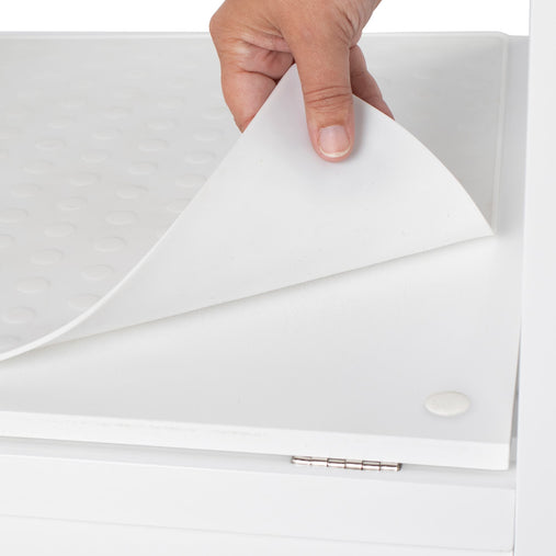 25083WT-R  Non-slip Platform Mat White Lifted Corner | White