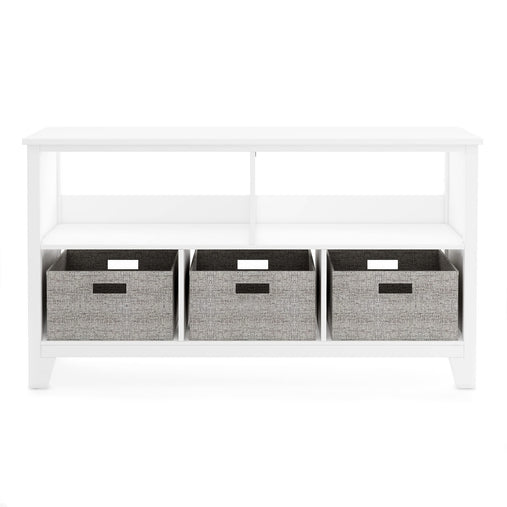 G76804 Martha Stewart Living and Learning Kids' Low Bookcase White Front | Linen White