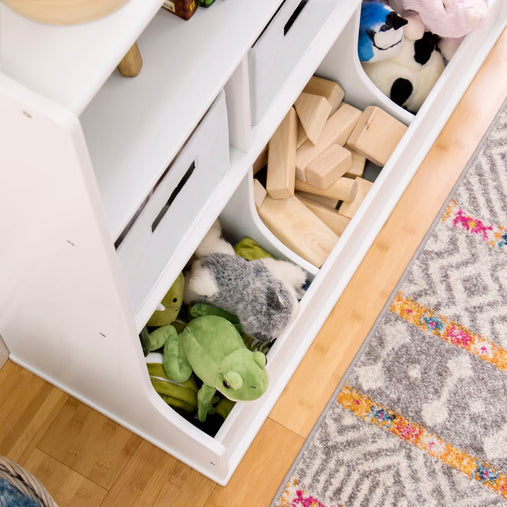 G99934 Toy Storage White Bottom Detail Environmental | White