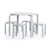 G81047 Nordic Table and Chairs Set Gray Product Front Full Set | Gray