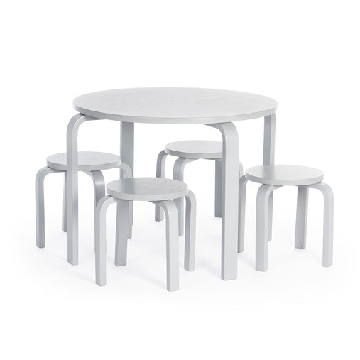 G81047 Nordic Table and Chairs Set Gray Product Quarter Main | Gray
