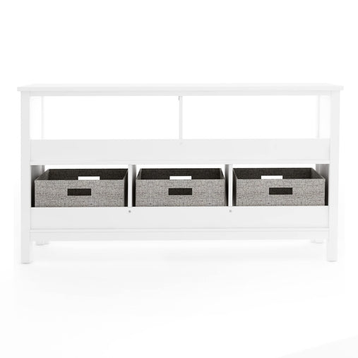 G76804 Martha Stewart Living and Learning Kids' Low Bookcase White Back | Linen White