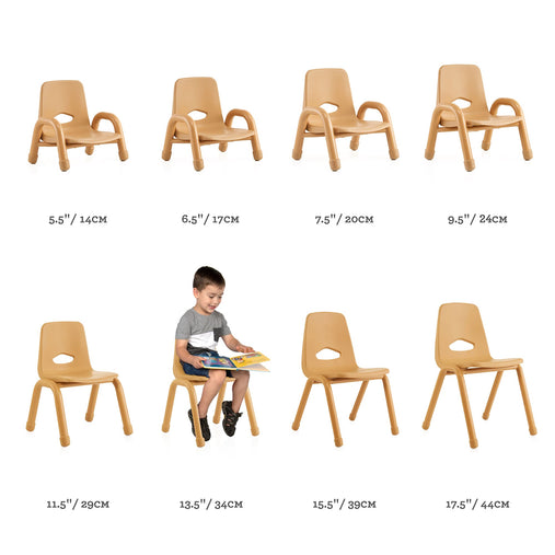 U64106 Chunky Leg Chair 17in Natural Chart | 44 cm