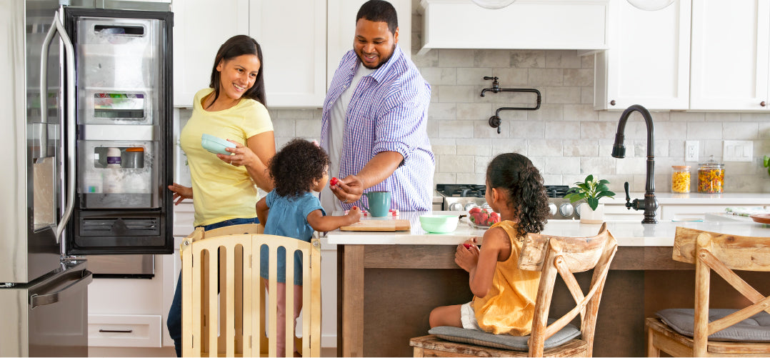 Give Toddlers A Step Up With The Guidecraft Kitchen Helper The   Gc Contemporary Kitchen Helper  Stool   Natural 