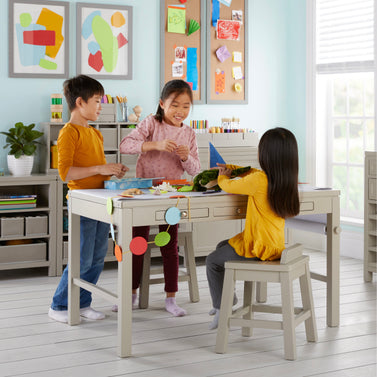 Martha Stewart Kids' Art Table and Stool Set - Sharky Gray – Guidecraft