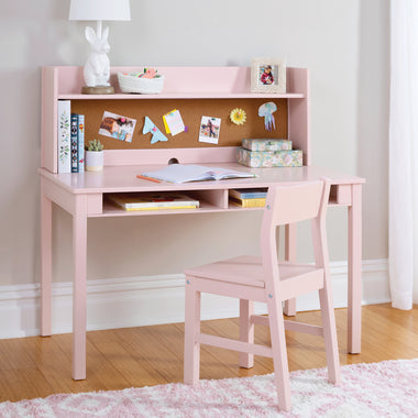Martha Stewart Living and Learning Kids Desk with Hutch and Chair - Pink
